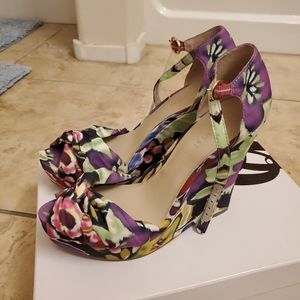 Nine West 'Let it Go' Floral Wedge
